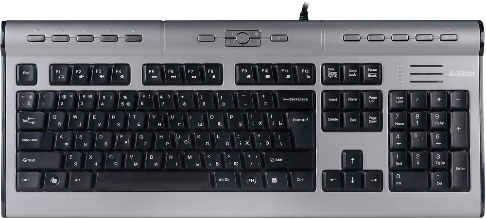 Клавиатура проводная A4Tech KLS-7MUU USB серебристый/черный