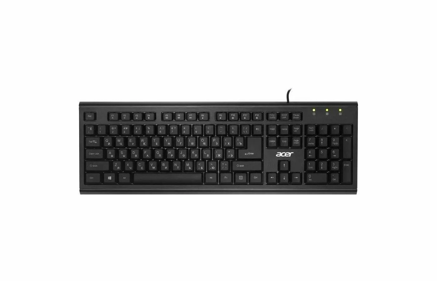 Клавиатура проводная Acer OKW120, USB, черный