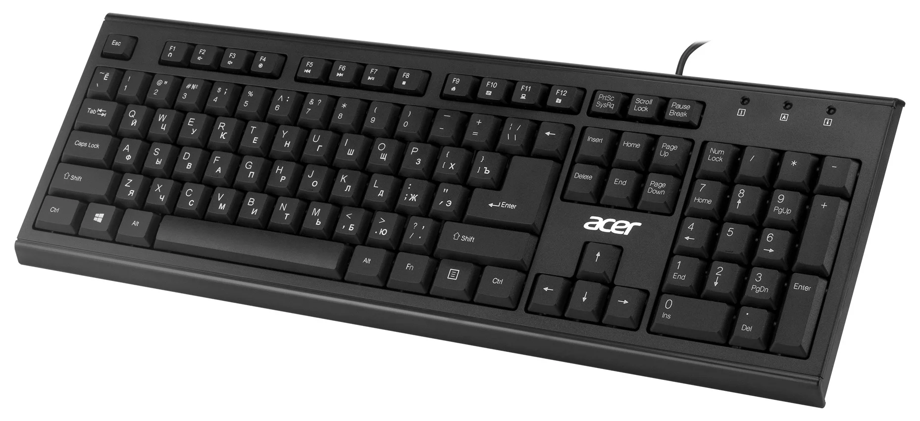 Клавиатура проводная Acer OKW120, USB, черный