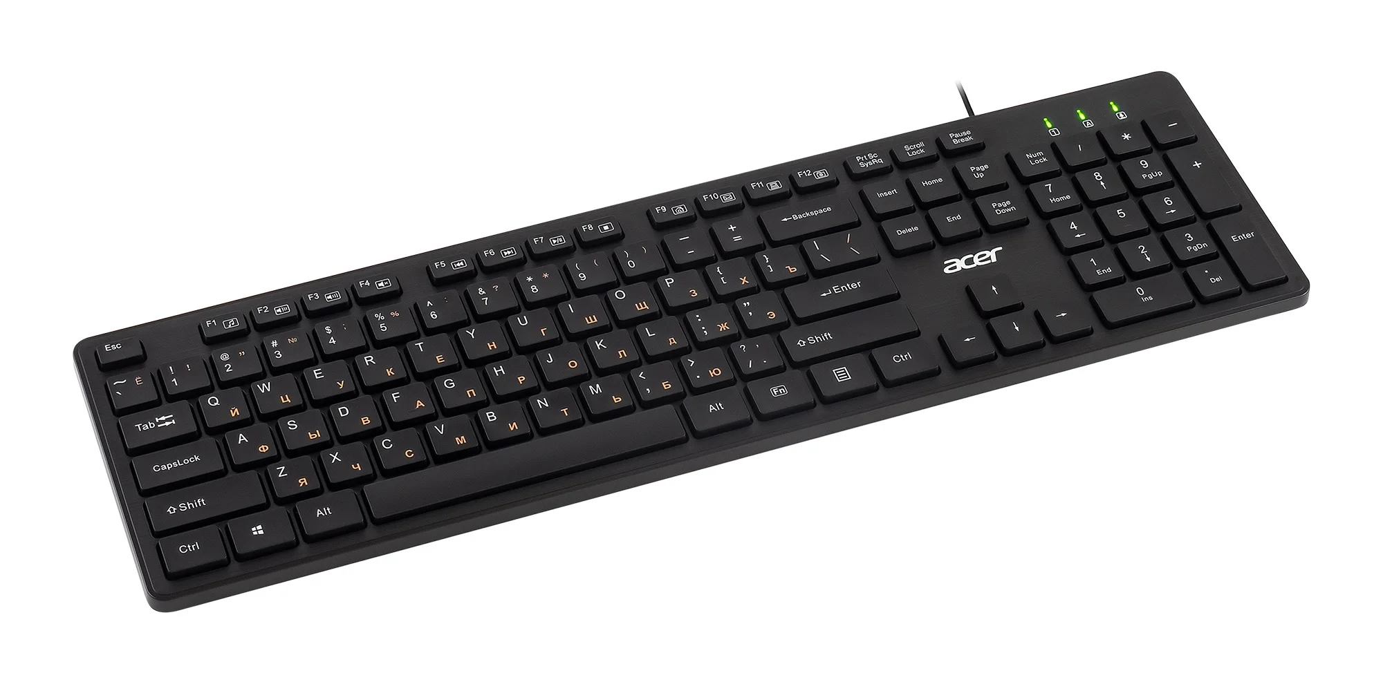 Клавиатура проводная Acer OKW121 (ZL.KBDEE.00B), USB, черный