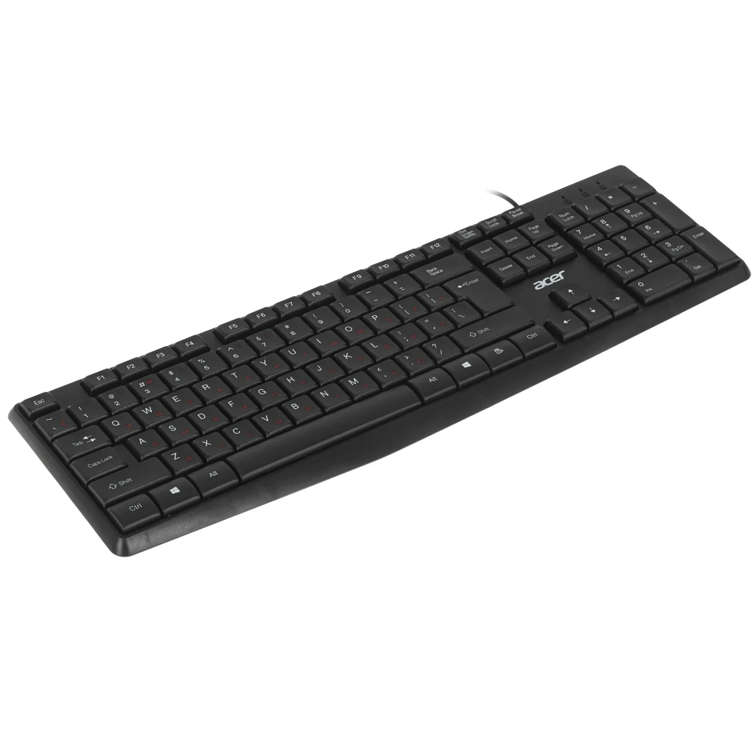 Клавиатура проводная Acer OKW121 (ZL.KBDEE.00B), USB, черный