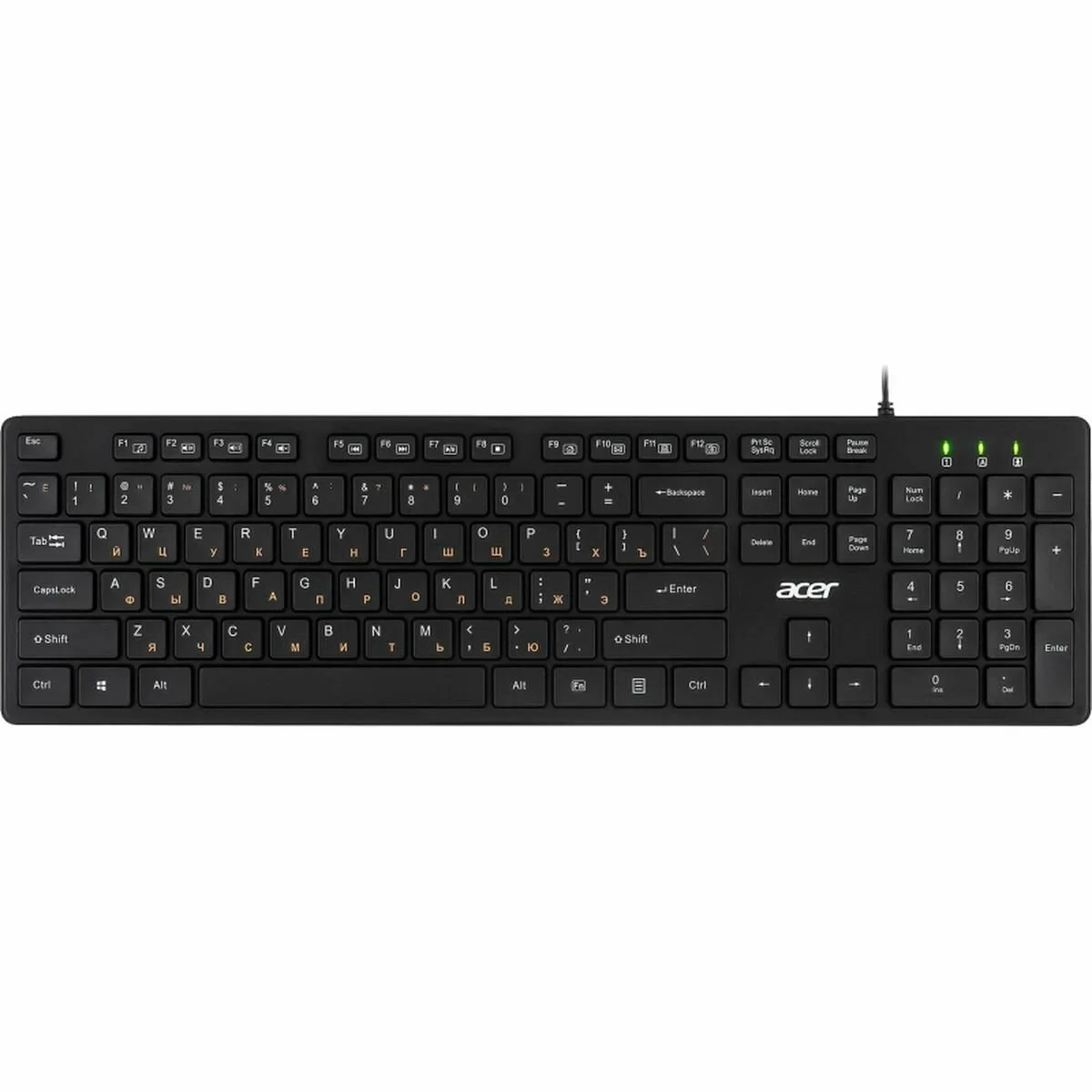Клавиатура проводная Acer OKW122, USB, черный