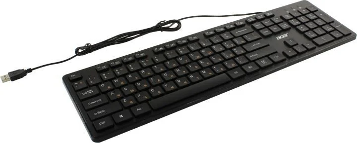Клавиатура проводная Acer OKW122, USB, черный