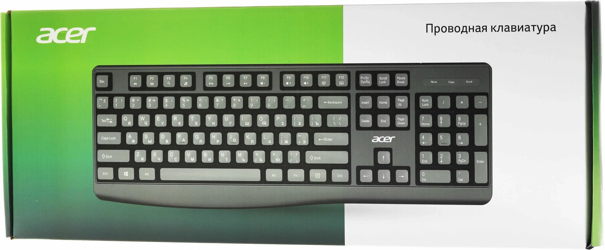 Клавиатура проводная Acer OKW301 (ZL.KBDCC.01A), USB, черный