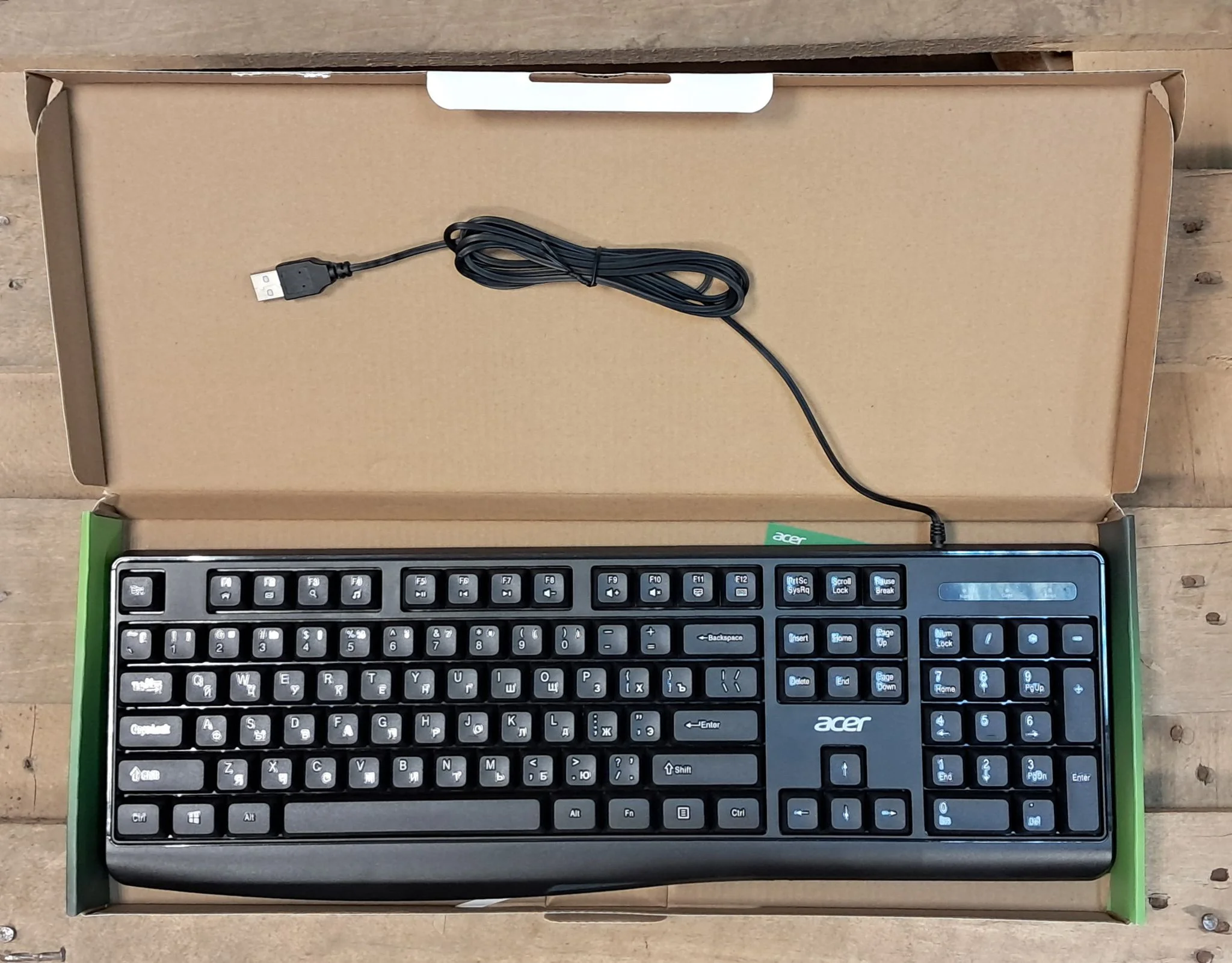 Клавиатура проводная Acer OKW301 (ZL.KBDCC.01A), USB, черный