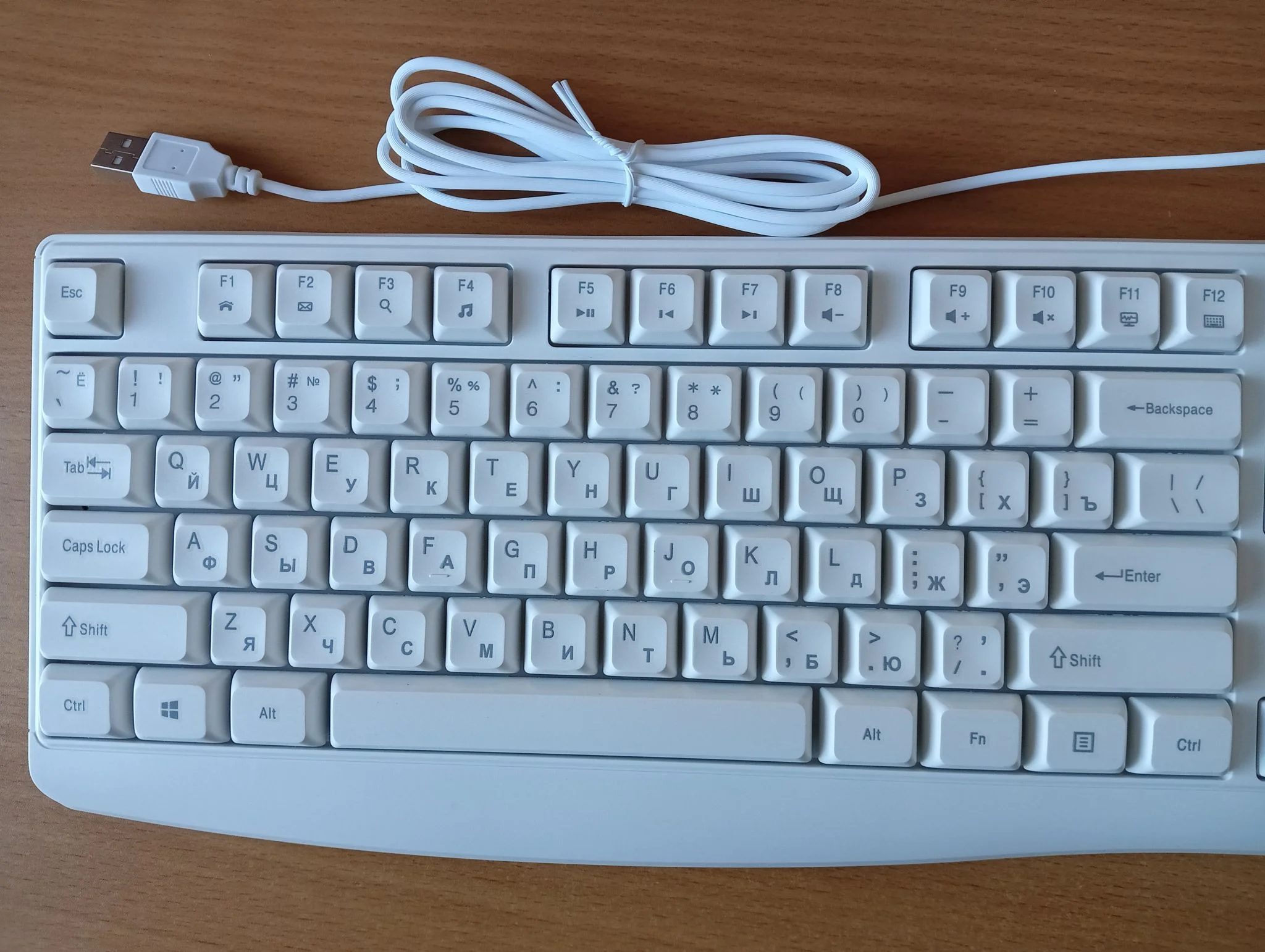 Клавиатура проводная Acer OKW301 (ZL.KBDCC.01B), USB, белый