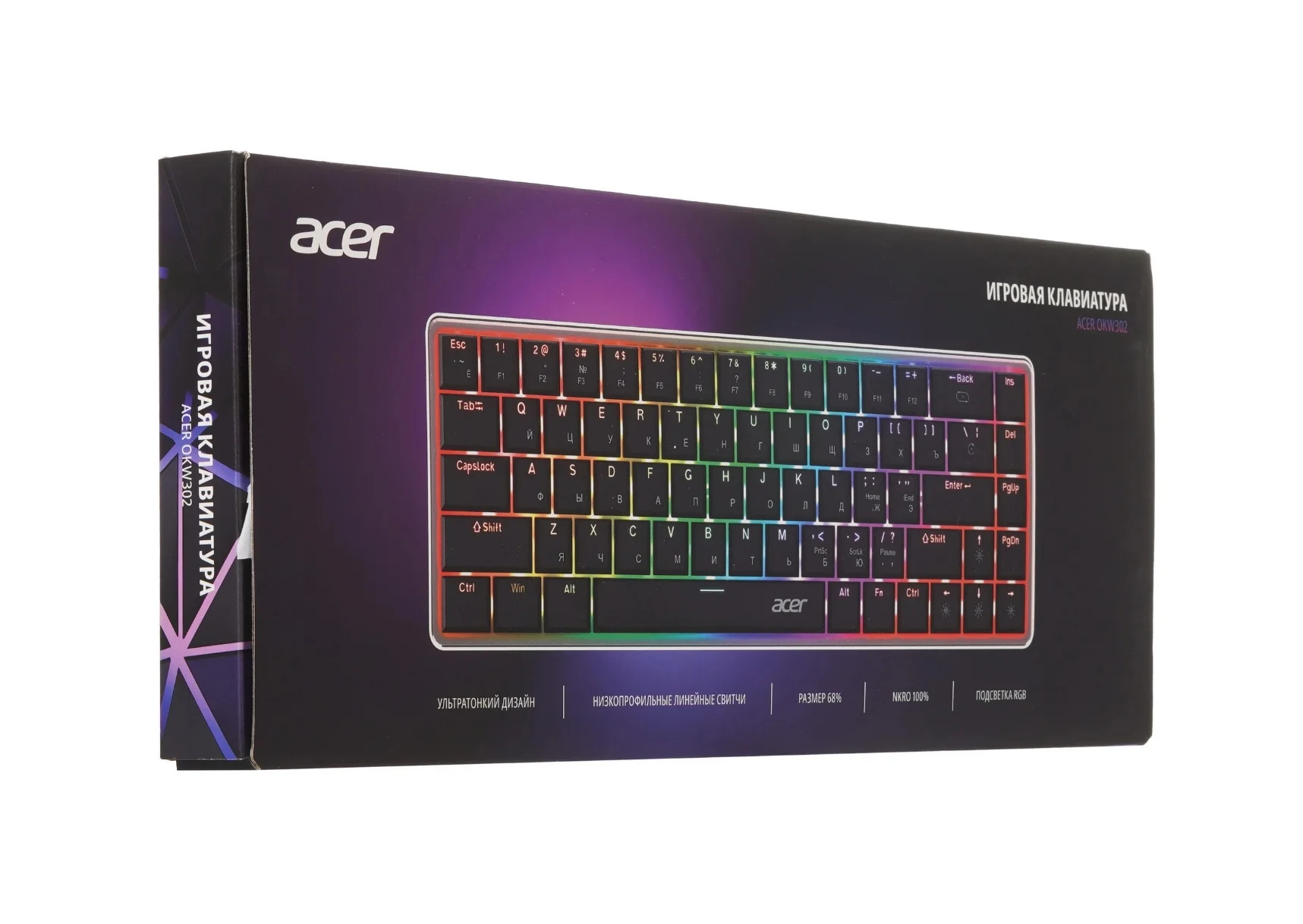 Клавиатура проводная Acer OKW302 (ZL.KBDCC.01C), USB, серебристый