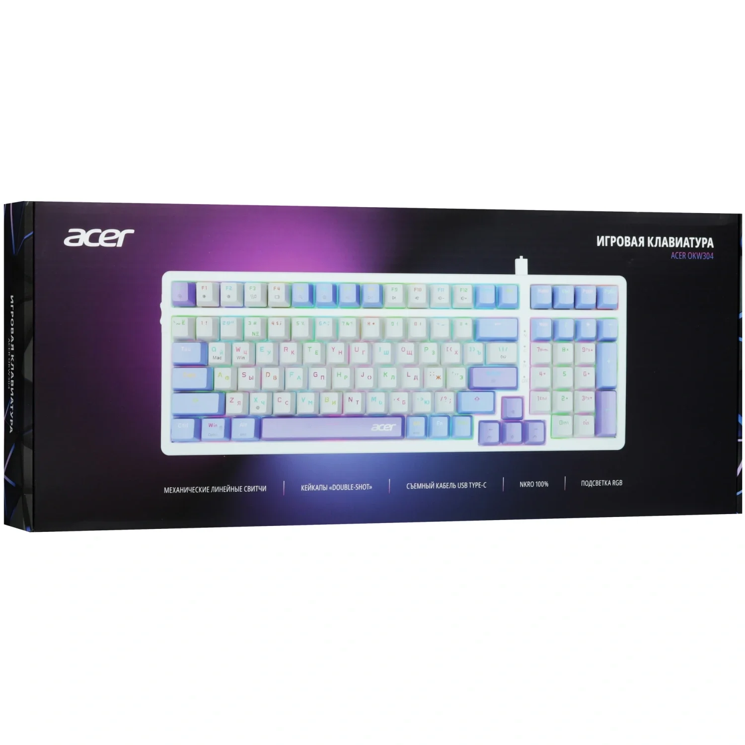 Клавиатура проводная Acer OKW304 (ZL.KBDCC.01V), USB, белый