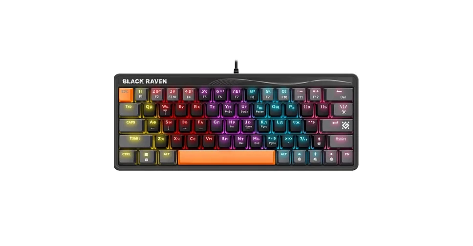Клавиатура проводная Defender Black Raven GK-417, USB, черный