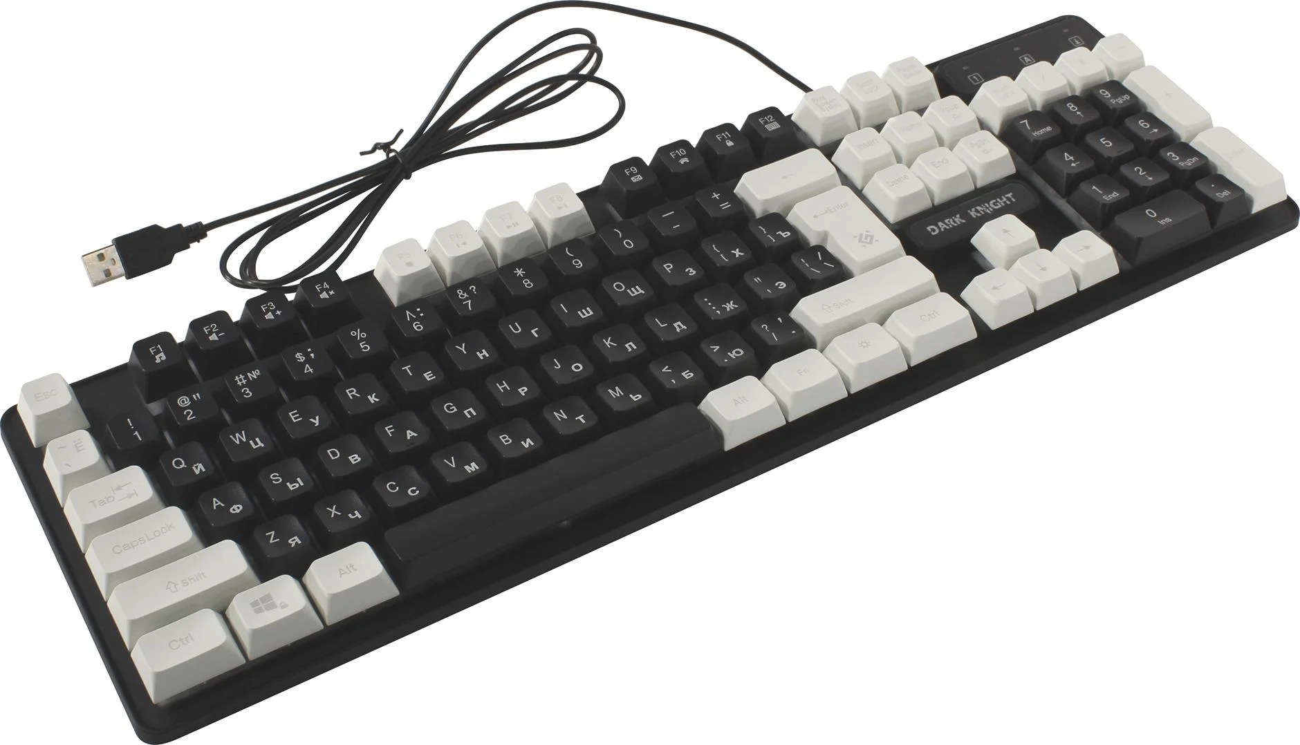Клавиатура проводная Defender Dark Knight R GK-077, USB, черный/белый