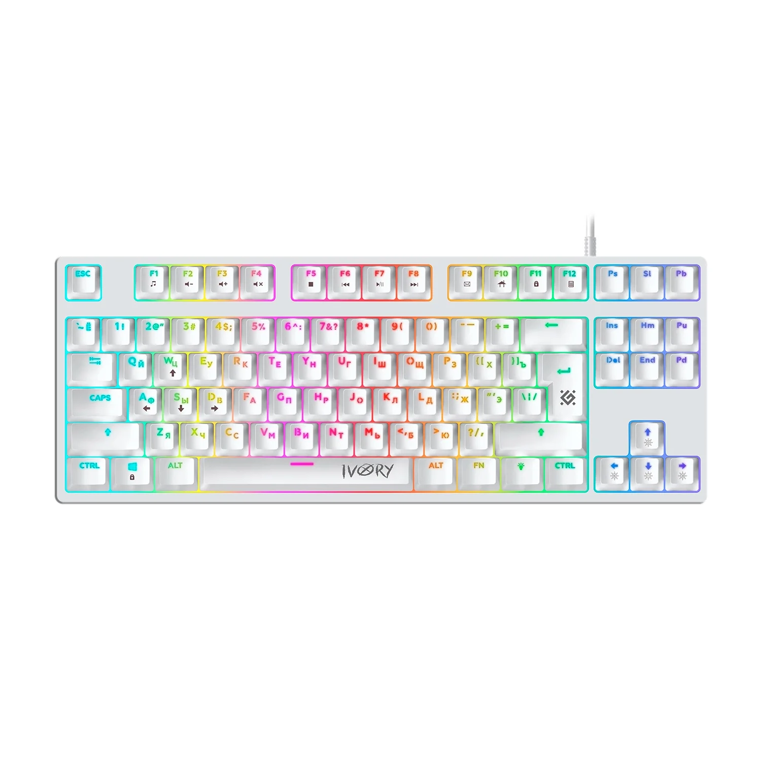 Клавиатура проводная Defender IVORY GK-579 USB белая