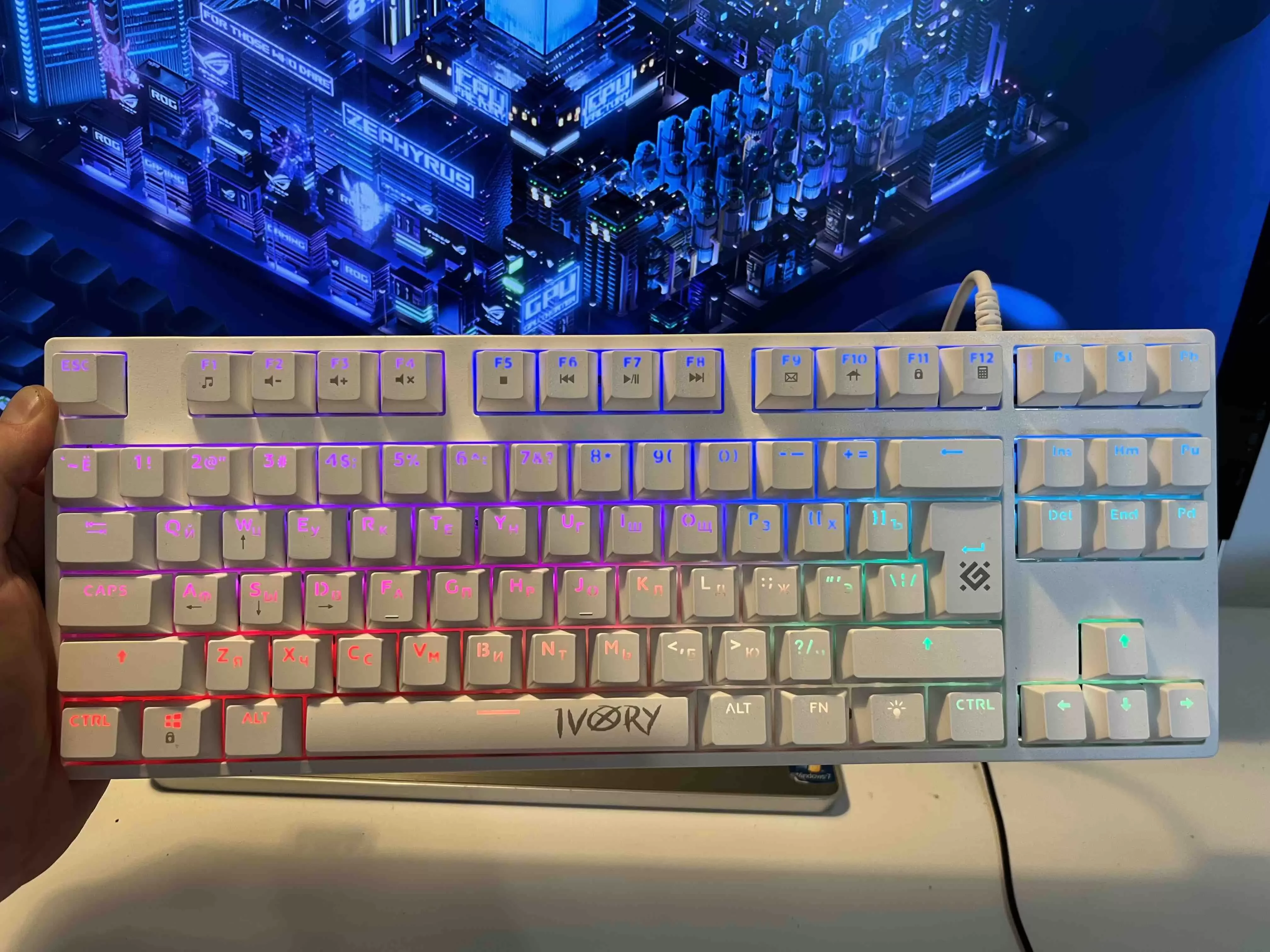 Клавиатура проводная Defender IVORY GK-579 USB белая
