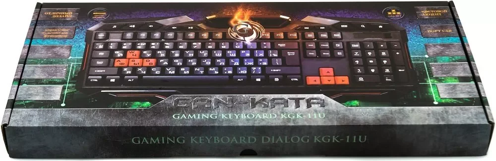 Клавиатура проводная Dialog Gan-Kata KGK-11U черный USB, игровая