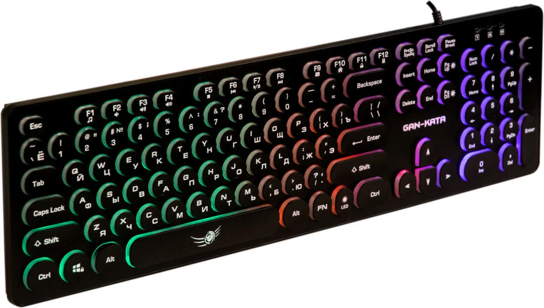 Клавиатура проводная Dialog Gan-Kata KGK-16U BLACK - игровая с RGb-подсветкой, USB, черная