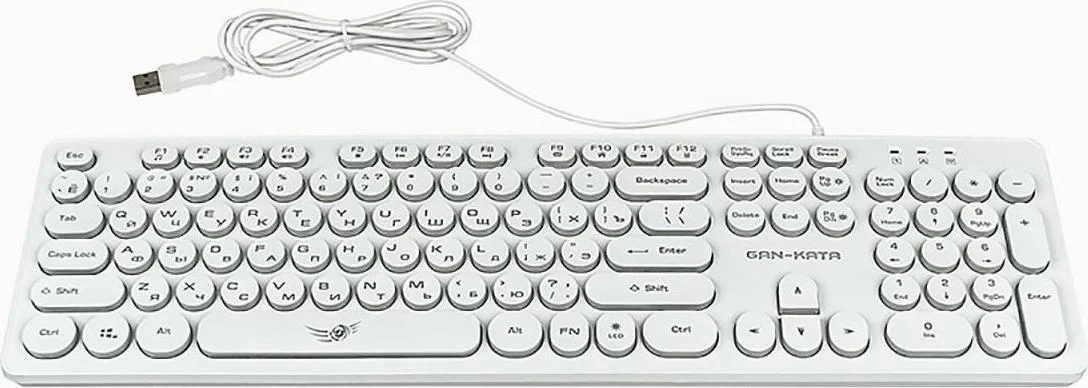 Клавиатура проводная Dialog Gan-Kata KGK-16U WHITE - игровая с RGb-подсветкой, USB, белая