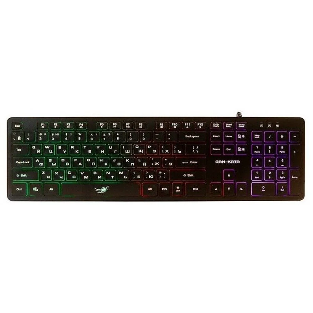 Клавиатура проводная Dialog Gan-Kata KGK-17U BLACK - игровая с RGb-подсветкой, USB, черная
