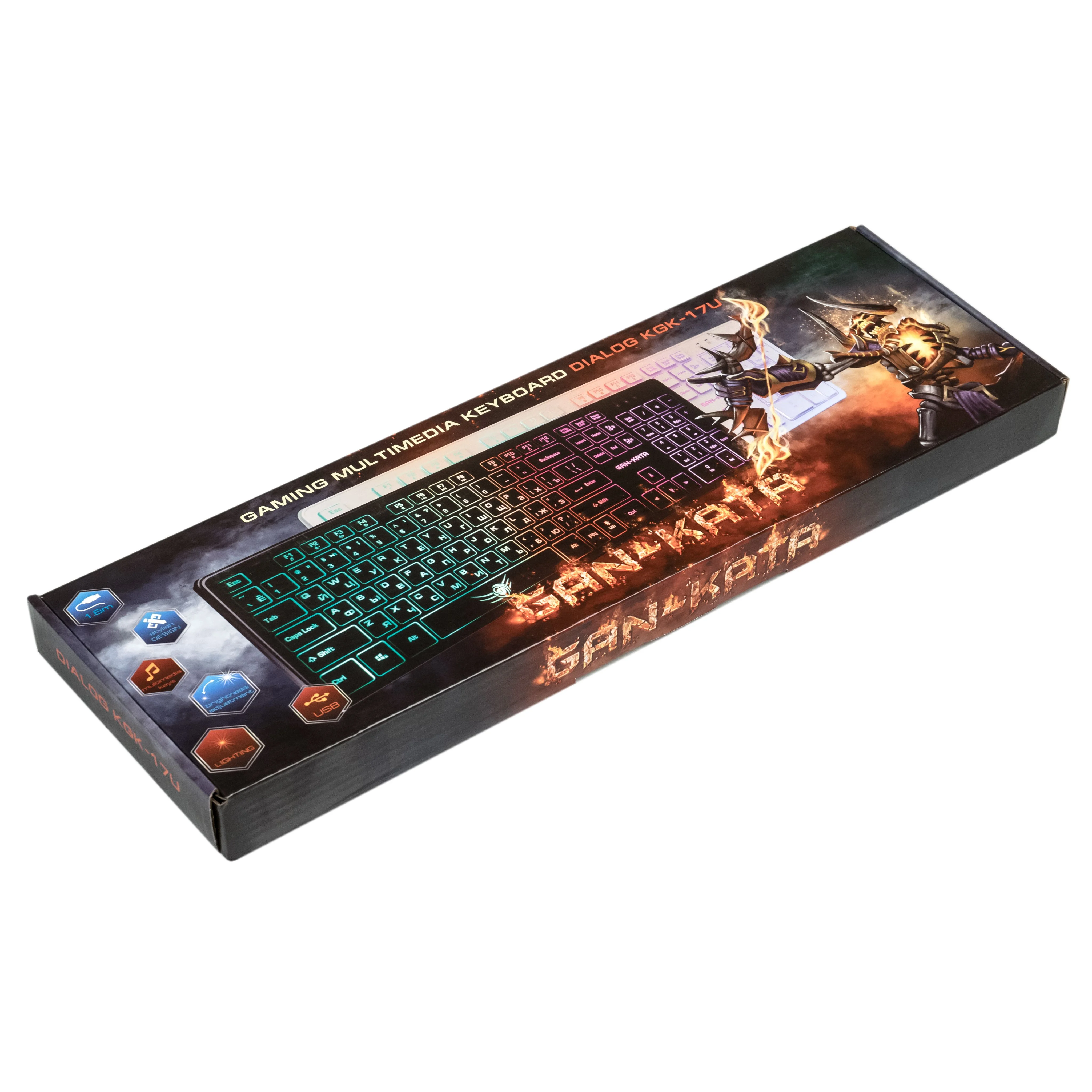 Клавиатура проводная Dialog Gan-Kata KGK-17U BLACK - игровая с RGb-подсветкой, USB, черная