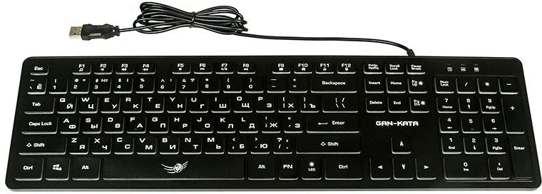 Клавиатура проводная Dialog Gan-Kata KGK-17U BLACK - игровая с RGb-подсветкой, USB, черная
