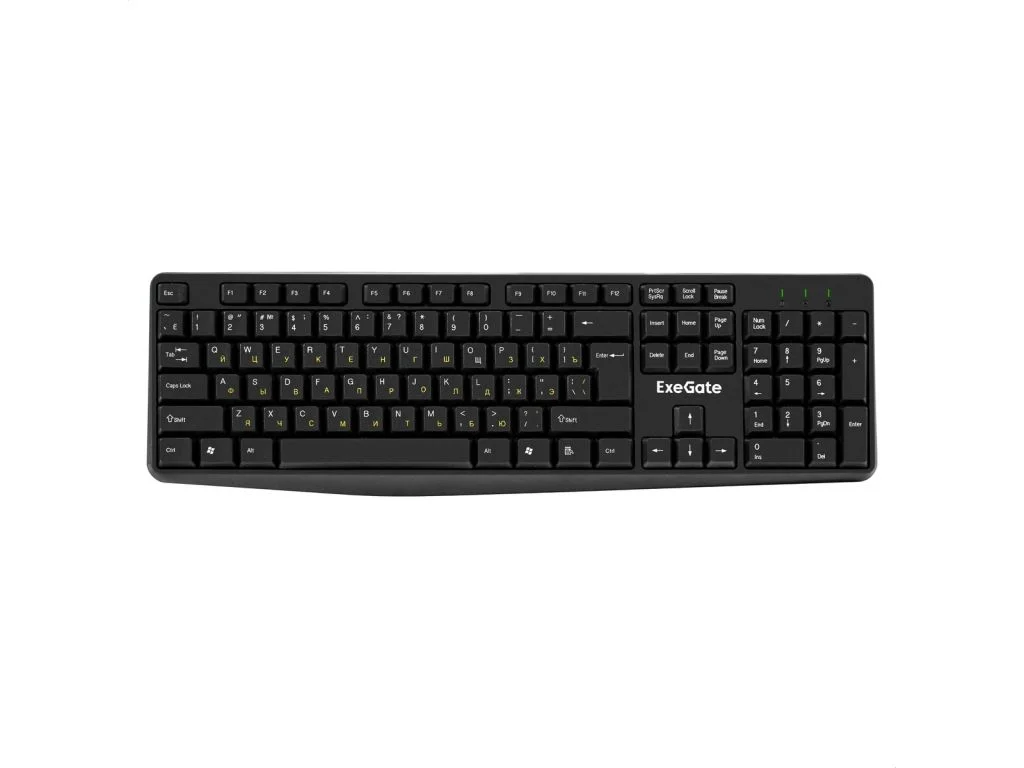 Клавиатура проводная ExeGate EX298364RUS Smart K120 (USB, полноразмерная, влагозащищенная, 104кл., Enter большой, длина кабеля 1,6м, черная, RTL)