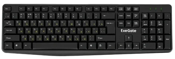 Клавиатура проводная ExeGate EX298364RUS Smart K120 (USB, полноразмерная, влагозащищенная, 104кл., Enter большой, длина кабеля 1,6м, черная, RTL)