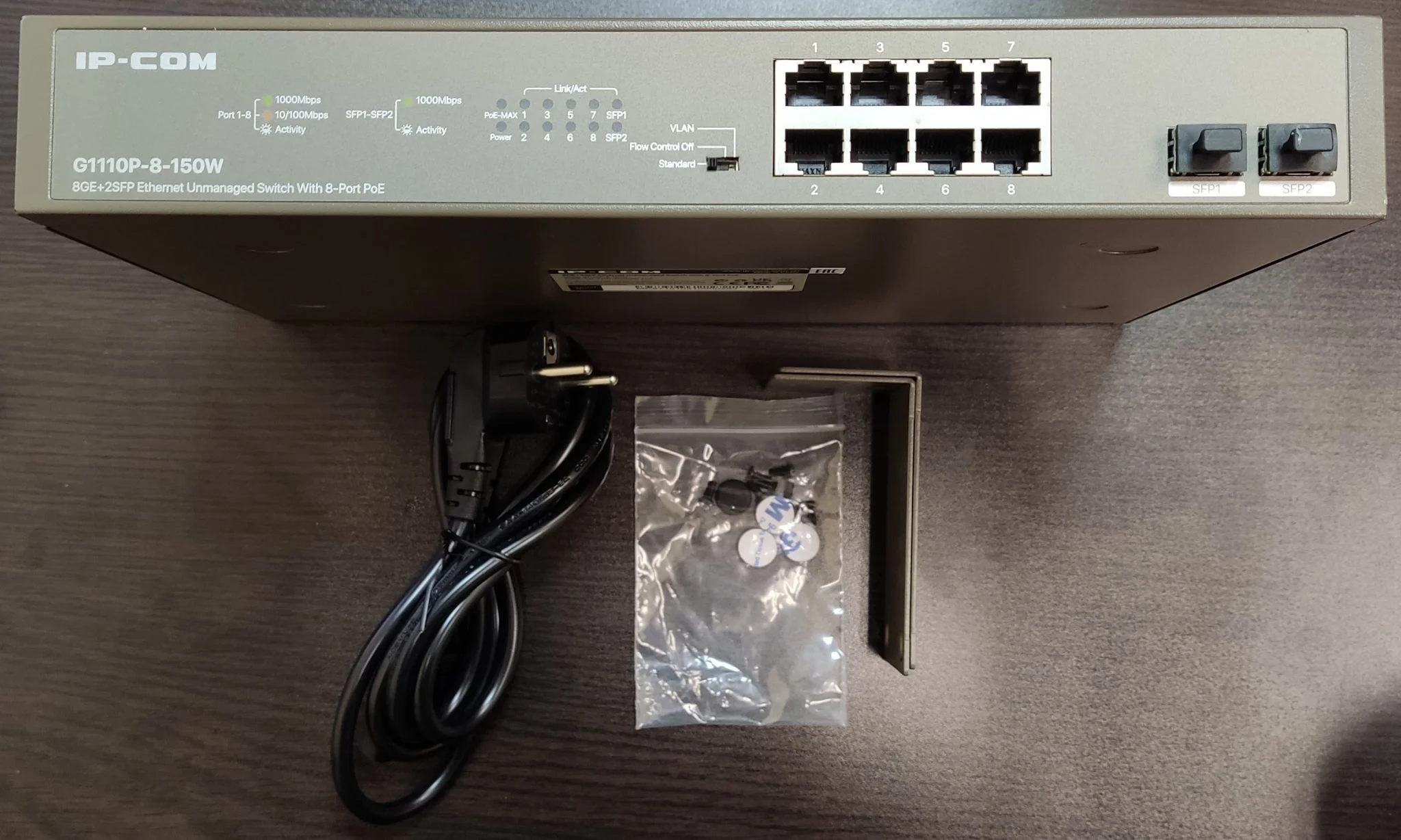 Коммутатор 8PORT 1000M POE G1110P-8-150W IP-COM
