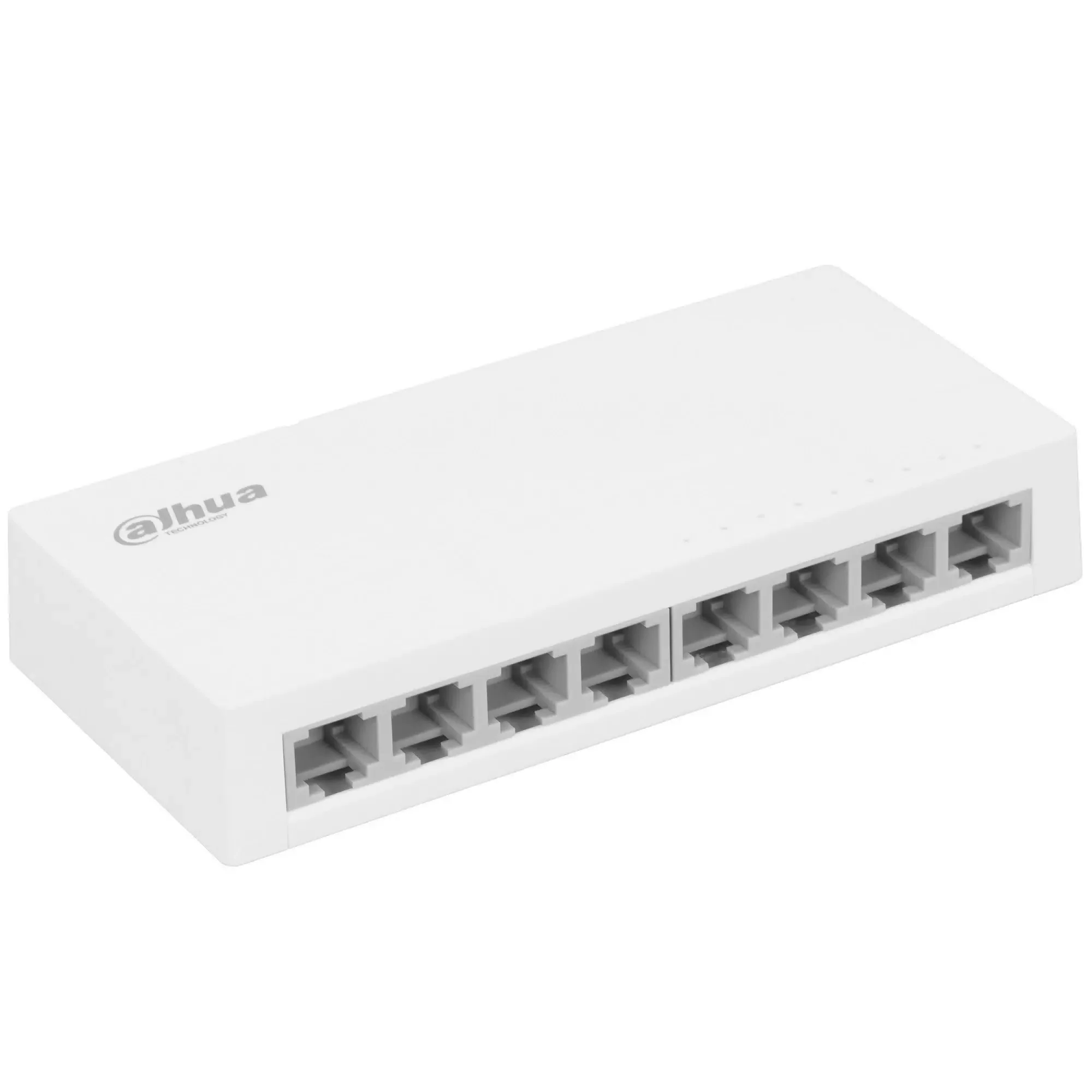 Коммутатор 8-в-1 Dahua DH-SF1008L/8 портов до 100 Мбит.с/коммутация до 1.6 Gbит.с/неуправляемый/Plug & Play/белый (DH-SF1008L)