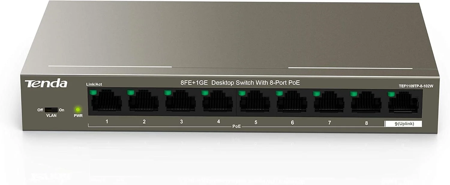 Коммутатор 9PORT 10/100/1000M POE TEG1109P-8-102W Tenda