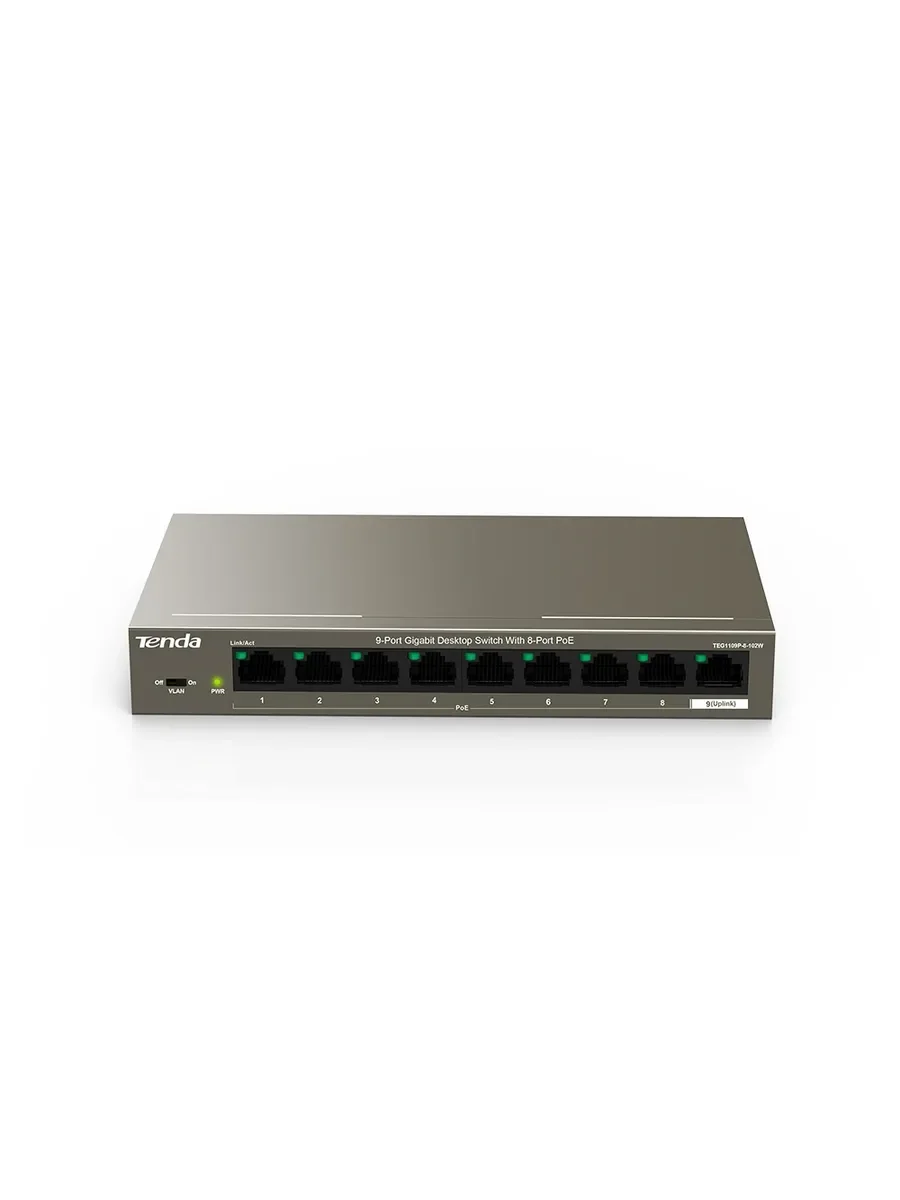 Коммутатор 9PORT 10/100/1000M POE TEG1109P-8-102W Tenda