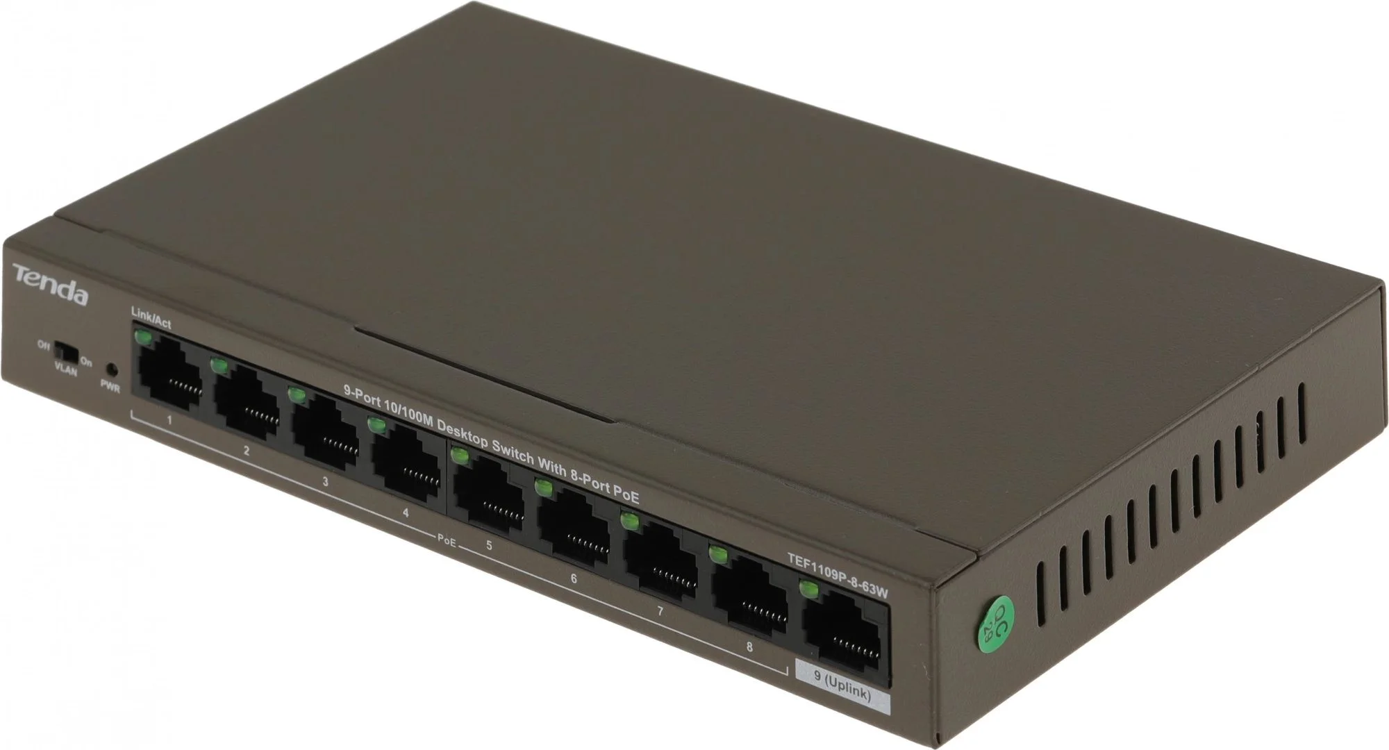 Коммутатор 9PORT 10/100M POE TEF1109P-8-63W Tenda