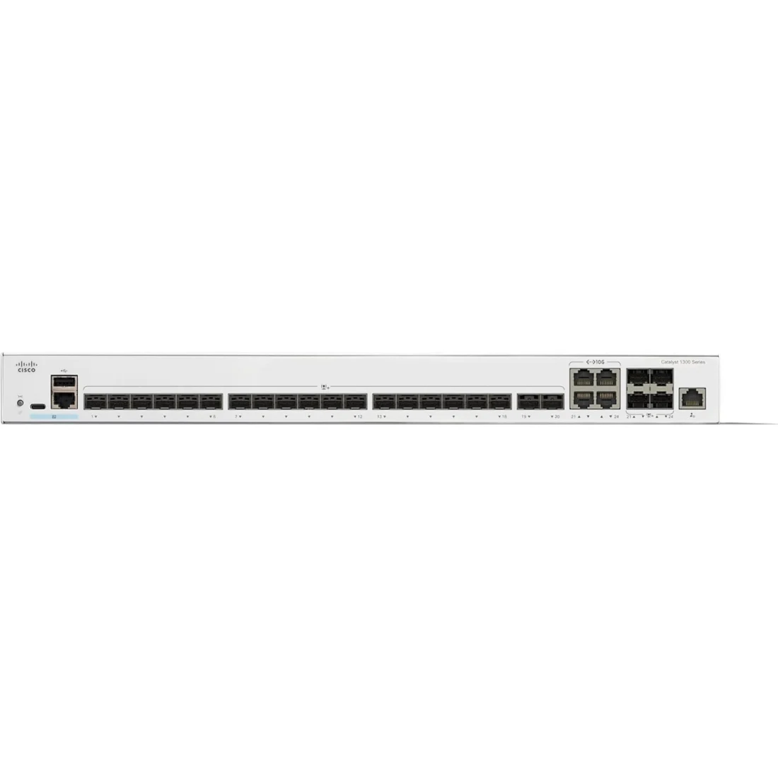 Коммутатор Cisco Catalyst 1300 24x 10/100/1000 Ethernet ports RJ-45, 4x 10G SFP+ uplinks, Fanless, C1300-24T-4X