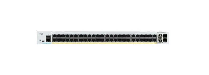 Коммутатор Cisco Catalyst 1300 48x 10/100/1000 RJ-45 PoE+, 4x 10Gb SFP+ uplinks, PoE+ 370W, RackMount Kit, Stackable, C1300-48P-4X
