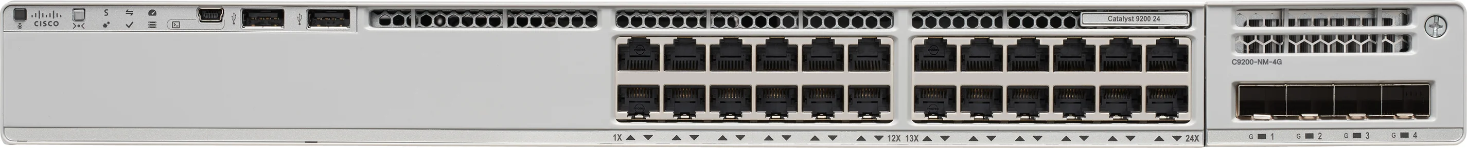 Коммутатор Cisco Catalyst C9300L-24P-4X-E, 24×1 Гбит/с, 4×10 Гбит/с SFP+