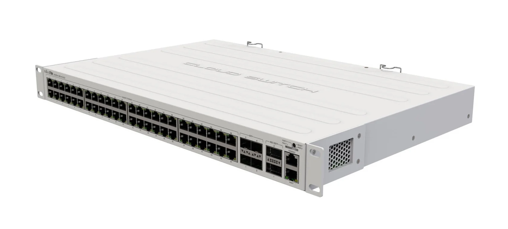 Коммутатор CRS354-48P-4S+2Q+RM Cloud Router Switch 354-48P-4S+2Q+RM with 48 x Gigabit RJ45 LAN (all PoE-out), 4 x 10G SFP+ cages, 2 x 40G QSFP+ cages,