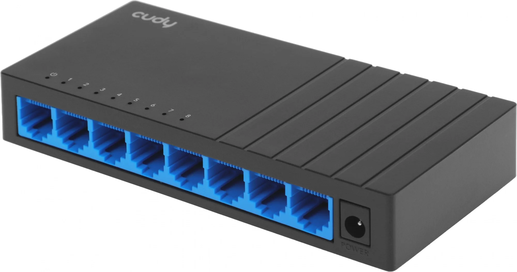 Коммутатор CUDY 8-Port Gigabit Industrial PoE Switch 8-Port Aluminum Industrial PoE Switch, 1000Mbps 8-Port RJ45, 802.3at/af, Din-rail design, Power s
