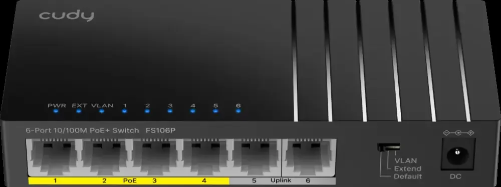 Коммутатор Cudy FS106P 6-Port 10/100M PoE+ Switch 36W