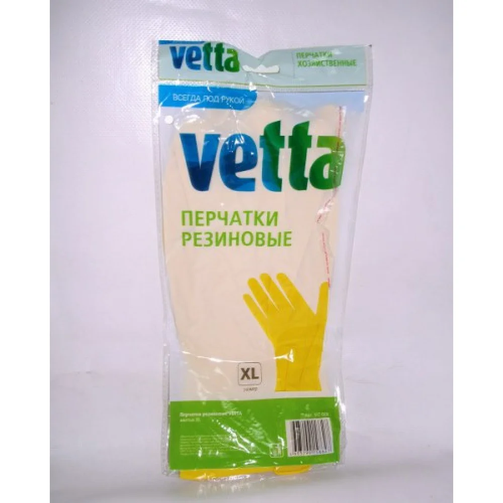 VETTA Перчатки резиновые желтые XL