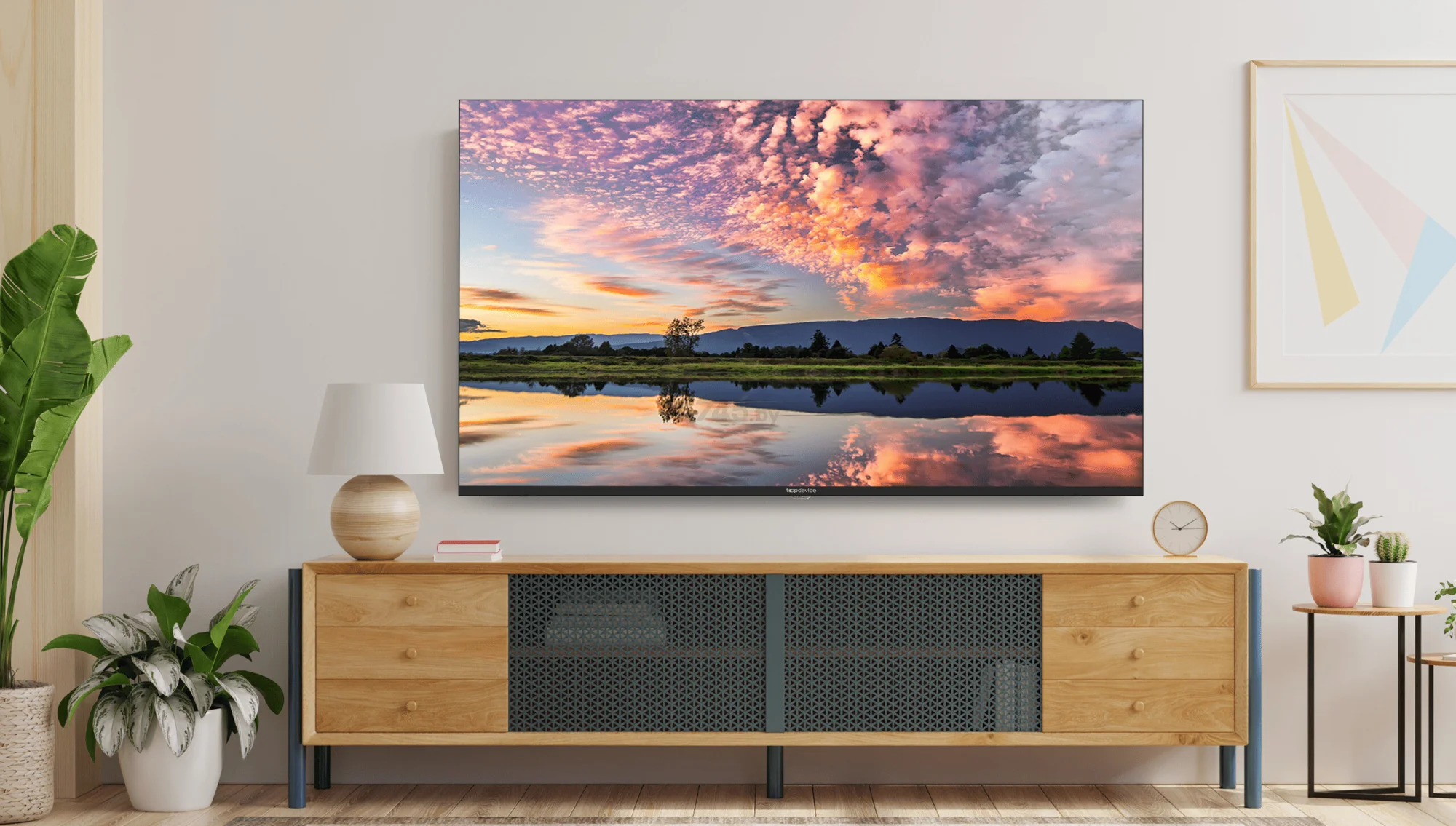 Телевизор Topdevice TV 55" QLED CQ08, c OS WildRed, 4K UHD (TDTV55CQ08U_BK), черный