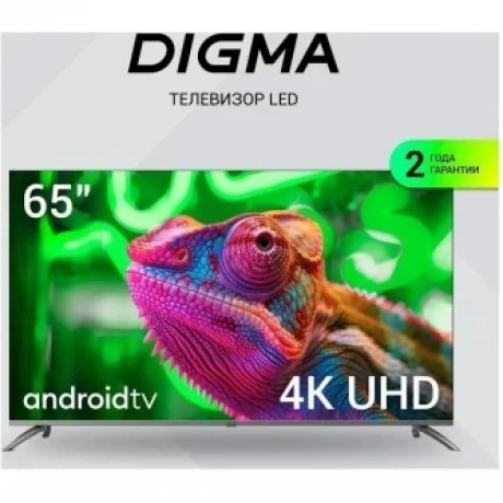 Телевизор LED Digma 65" DM-LED65UBB41 Android TV Frameless Metal темно-серебристый/серебристый 4K Ultra HD 60Hz DVB-T DVB-T2 DVB-C DVB-S DVB-S2 USB Wi
