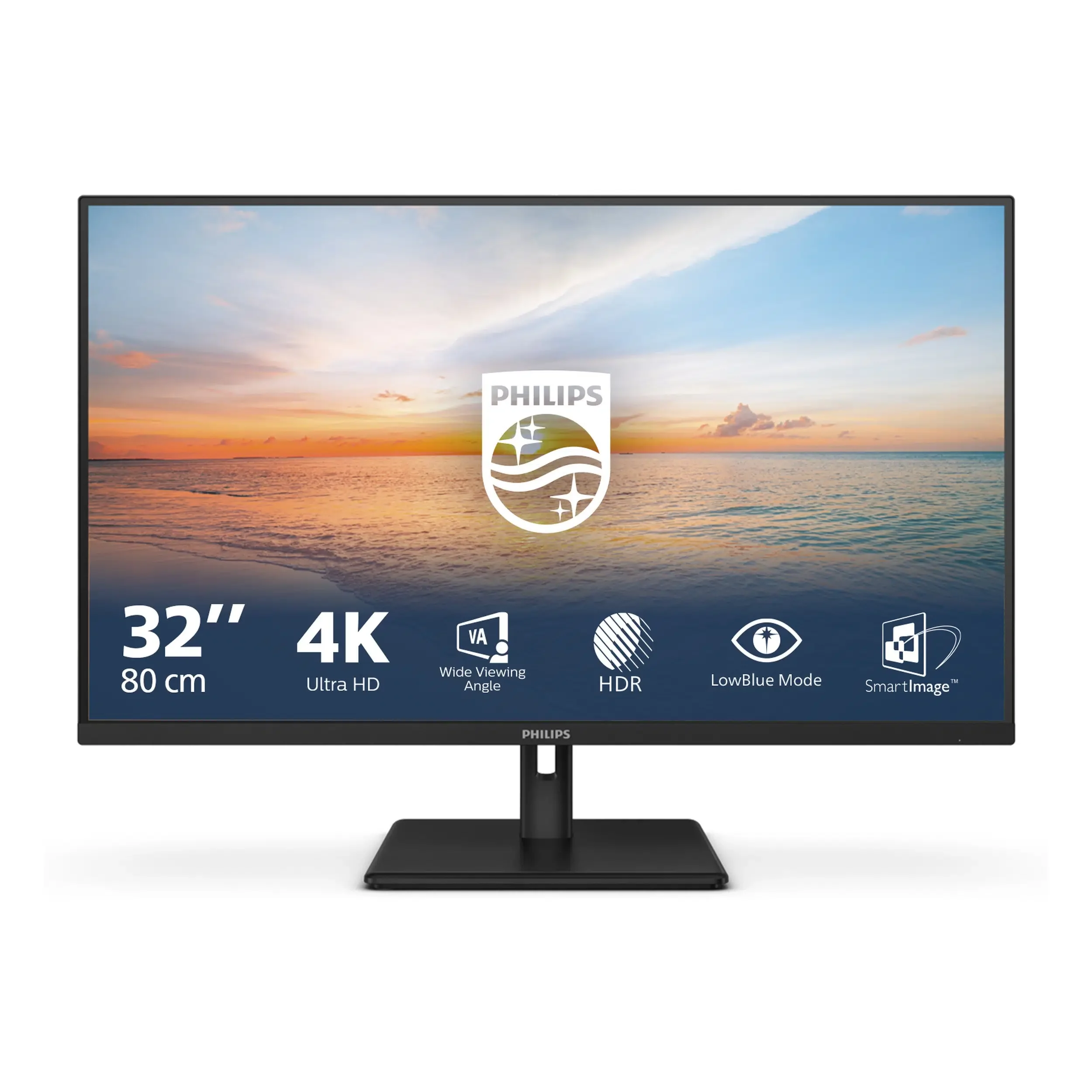 МОНИТОР 27" PHILIPS 27E1N1900AE/00 Black (4K, IPS, 3840x2160, 4 ms, 178°/178°, 350 cd/m, 1000:1, +2xHDMI 2.0,+2xUSB 3.2)