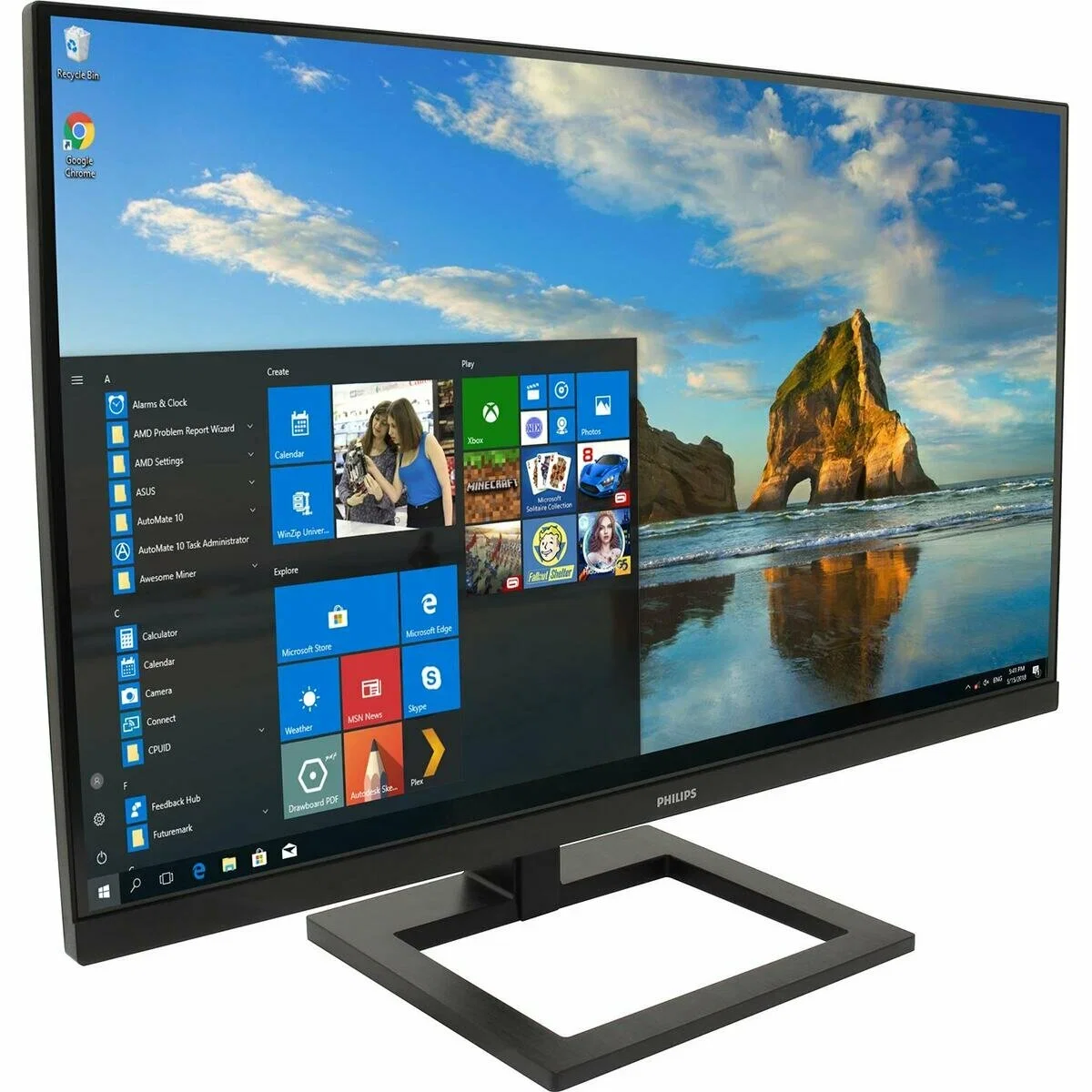МОНИТОР 27" PHILIPS 27E1N1900AE/00 Black (4K, IPS, 3840x2160, 4 ms, 178°/178°, 350 cd/m, 1000:1, +2xHDMI 2.0,+2xUSB 3.2)