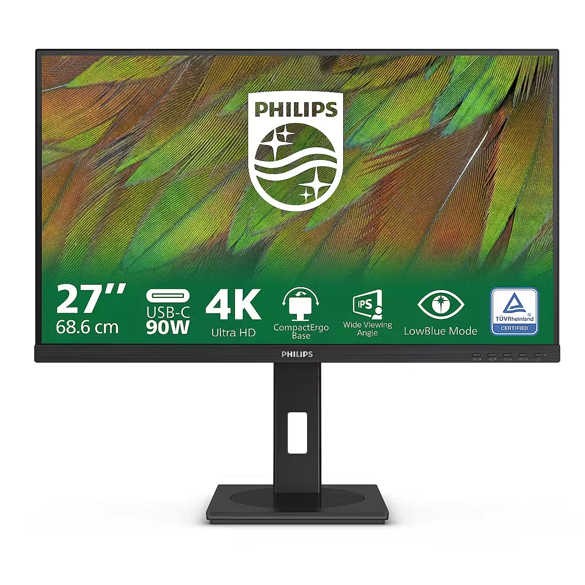 МОНИТОР 32" PHILIPS 32B1N3800/00 Black с поворотом экрана (4K, VA, 3840x2160, 4 ms, 178°/178°, 350 cd/m, 3500:1,2xHDMI)