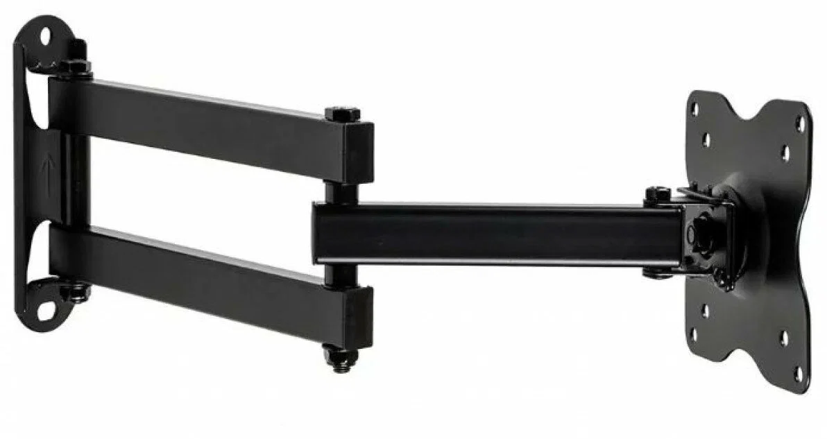 Кронштейн Kromax DIX-15 черный для TV 15"-28", настенный наклонно-поворотный, max VESA 100x100, от стены 48-377мм, накло