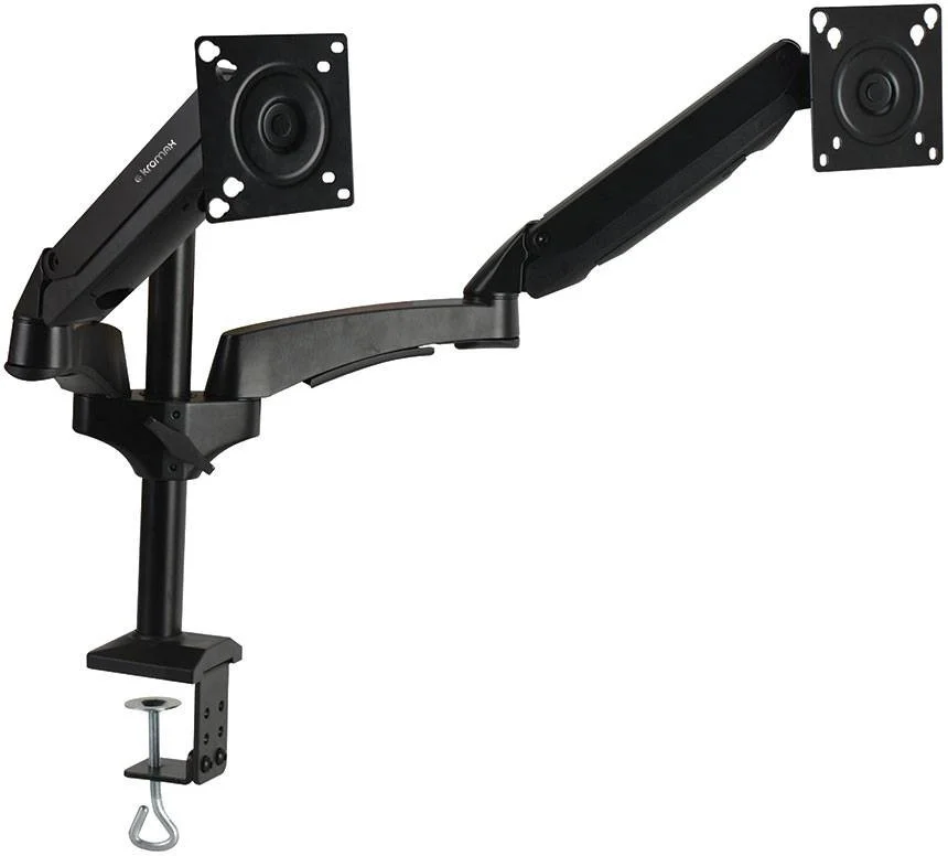 Кронштейн Kromax OFFICE-12 черный для 2-х мониторов LCD 15"-32", настольный, VESA 75x75/100x100, высота до 400мм
