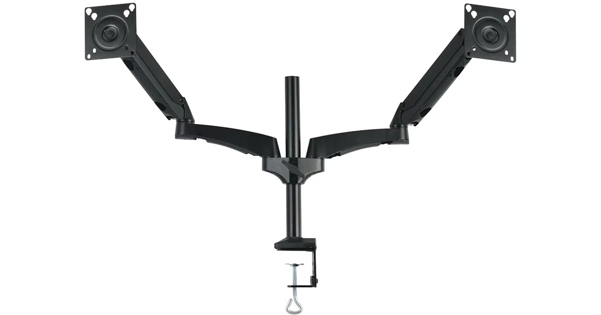 Кронштейн Kromax OFFICE-12 черный для 2-х мониторов LCD 15"-32", настольный, VESA 75x75/100x100, высота до 400мм