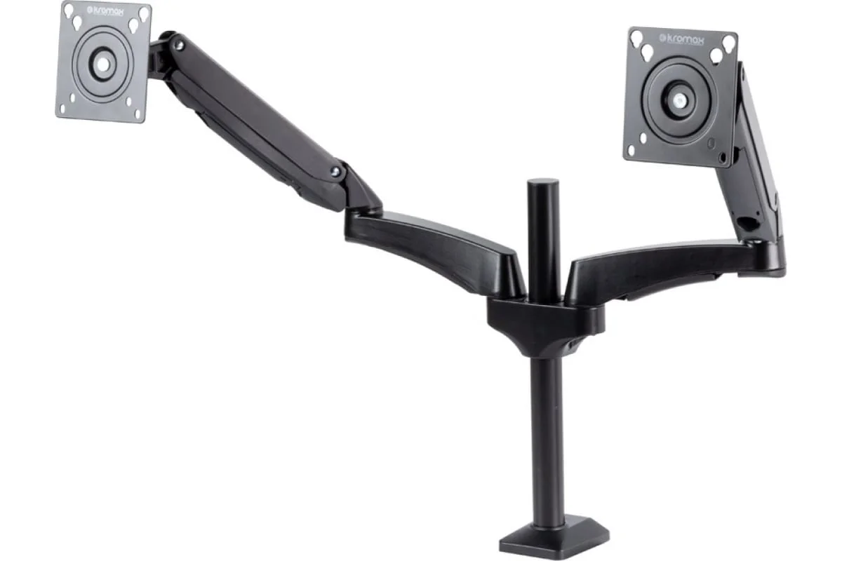 Кронштейн Kromax OFFICE-12 черный для 2-х мониторов LCD 15"-32", настольный, VESA 75x75/100x100, высота до 400мм