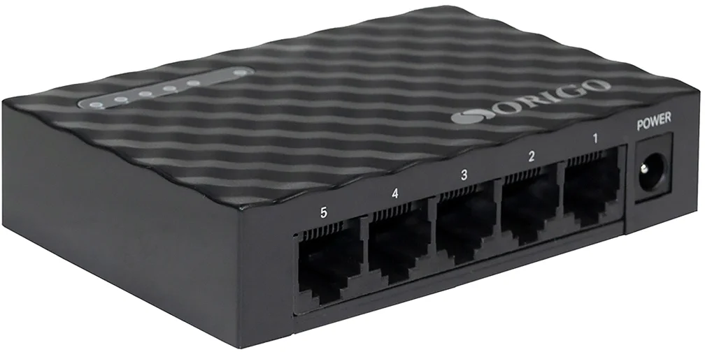 Конфигурируемый коммутатор, 5x1000Base-T, 1x10GBase-T, DIP-переключатель, корпус металл