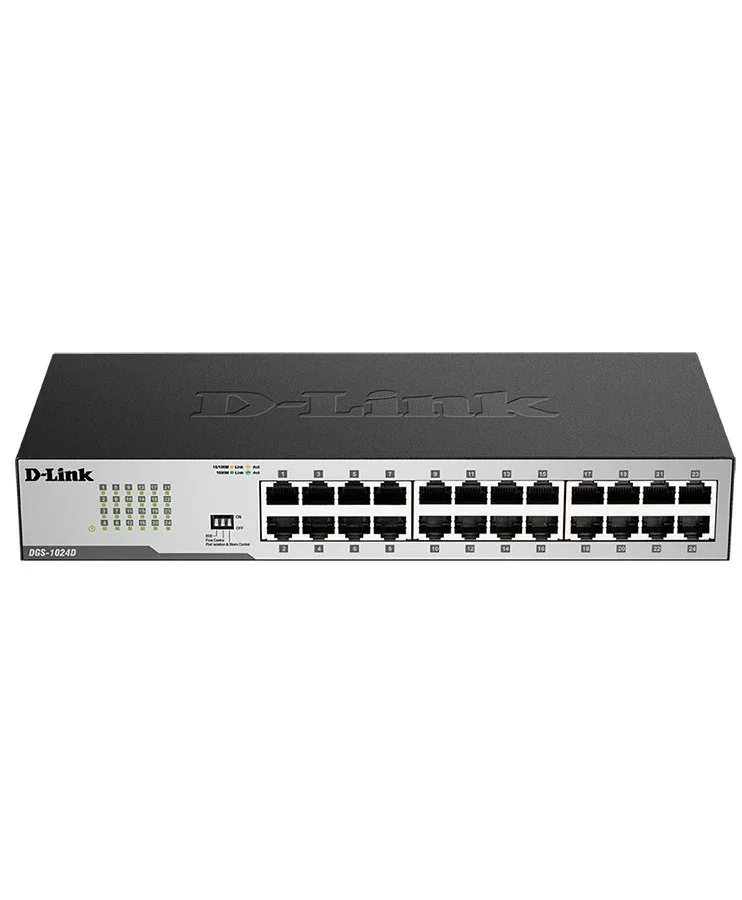Неуправляемый коммутатор D-Link DGS-1024D/J1A с 24 портами 10/100/1000Base-T
