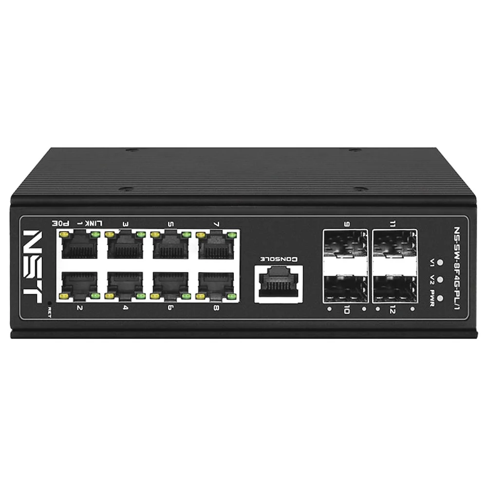 Промышленный PoE коммутатор Fast Ethernet на 8 FE RJ45 PoE + 1 GE RJ45 + 2 GE SFP порта. Порты Ethernet: 8x10/100Base-T, 1x10/100/1000Base-T, 2x1000Ba
