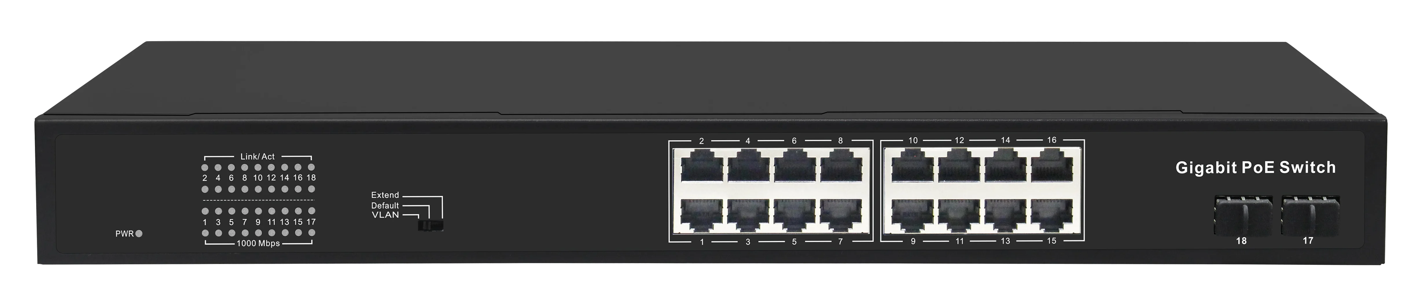 Управляемый L2+ коммутатор OSNOVO SW-24G4X-L2 Gigabit Ethernet на 28 портов. Порты: 24 x GE (10/100/1000Base-T) + 4 x 1G/10G SFP+ Uplink. Консольный п