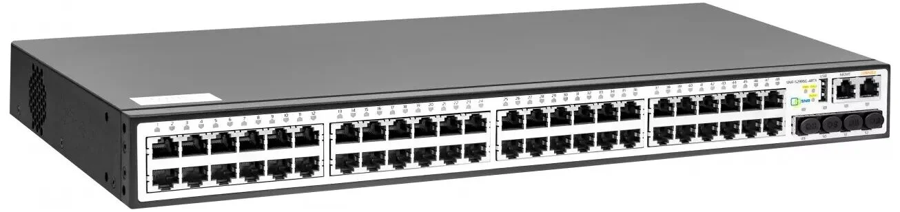 Управляемый коммутатор SNR уровня 2, 48 портов 10/100/1000Base-T, 4 порта 1/10G SFP+